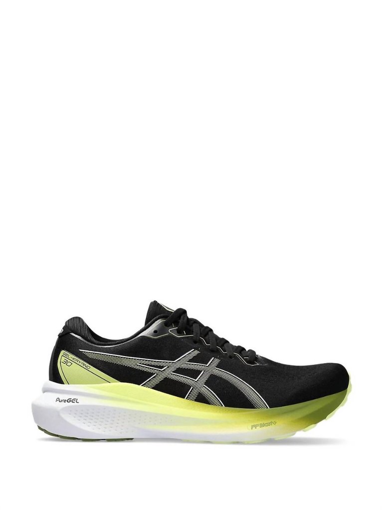 Men's Gel Kayano 30 Running Shoes - D/medium Width In Black/glow Yellow