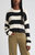 Cable Cropped Crew Sweater - Stripe