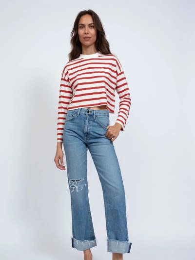 ASKK NY Cropped Long Sleeve Thin Red Stripe Tee product