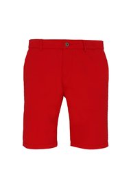 Asquith & Fox Mens Casual Chino Shorts (Cherry Red) - Cherry Red