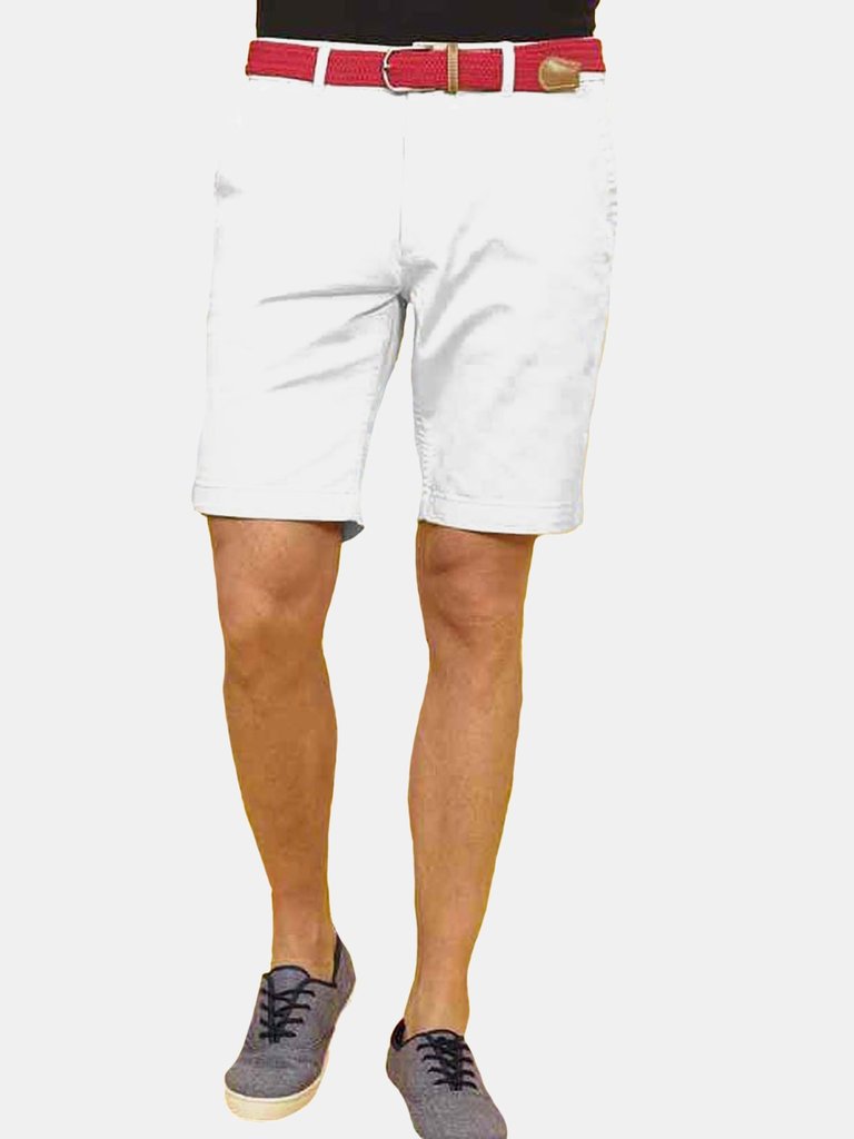 Asquith & Fox Mens Casual Chino Shorts (White)