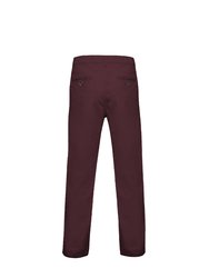 Asquith & Fox Mens Classic Casual Chino Pants/Trousers (Burgundy)