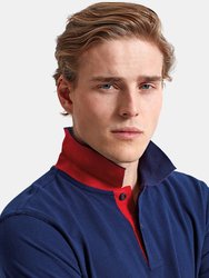 Asquith & Fox Mens Classic Fit Contrast Polo Shirt (Navy/ Red)