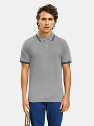 Asquith & Fox Mens Classic Fit Tipped Polo Shirt (Heather Gray/Black)
