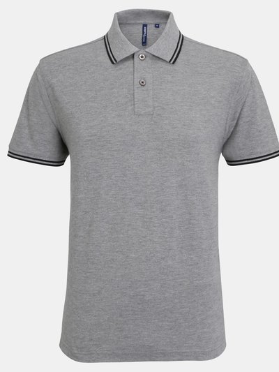 Asquith & Fox Asquith & Fox Mens Classic Fit Tipped Polo Shirt (Heather Gray/Black) product
