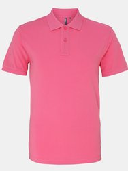 Asquith & Fox Mens Plain Short Sleeve Polo Shirt (Pink Carnation) - Pink Carnation