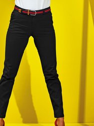 Asquith & Fox Womens/Ladies Casual Chino Trousers (Black)