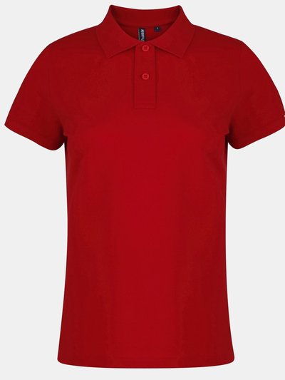 Asquith & Fox Asquith & Fox Womens/Ladies Plain Short Sleeve Polo Shirt (Cherry Red) product