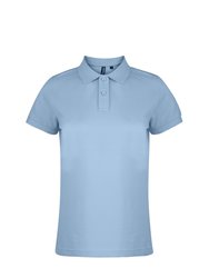 Asquith & Fox Womens/Ladies Plain Short Sleeve Polo Shirt (Sky) - Sky