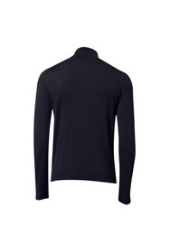 Mens Cotton Blend Zip Sweatshirt - French Navy