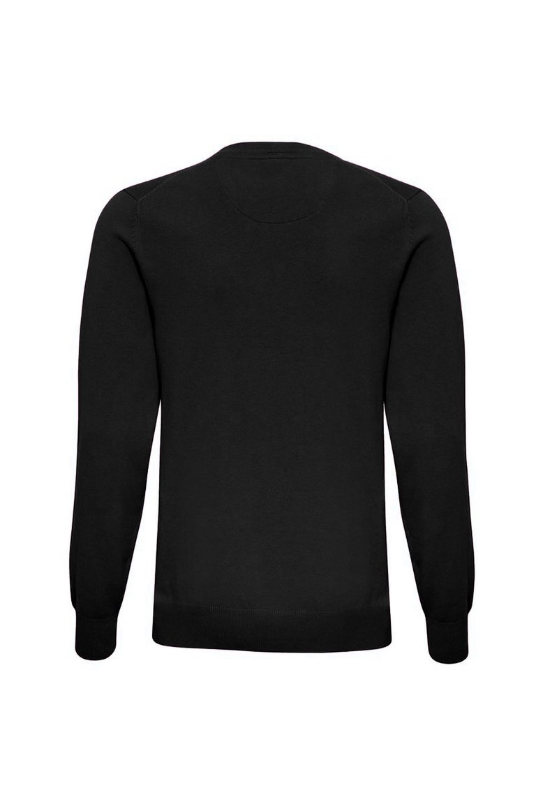 Mens Cotton Rich V-Neck Sweater - Black