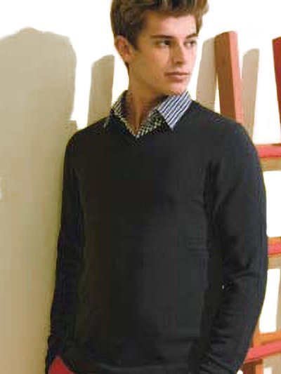 Asquith & Fox Mens Cotton Rich V-Neck Sweater - French Navy product