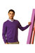 Mens Cotton Rich V-Neck Sweater - Purple Heather
