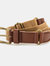 Mens Faux Leather And Canvas Belt - Camel - Camel