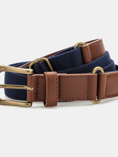 Asquith & Fox Mens Faux Leather And Canvas Belt - Navy product