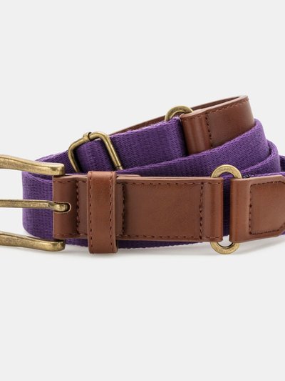 Asquith & Fox Mens Faux Leather And Canvas Belt - Purple product