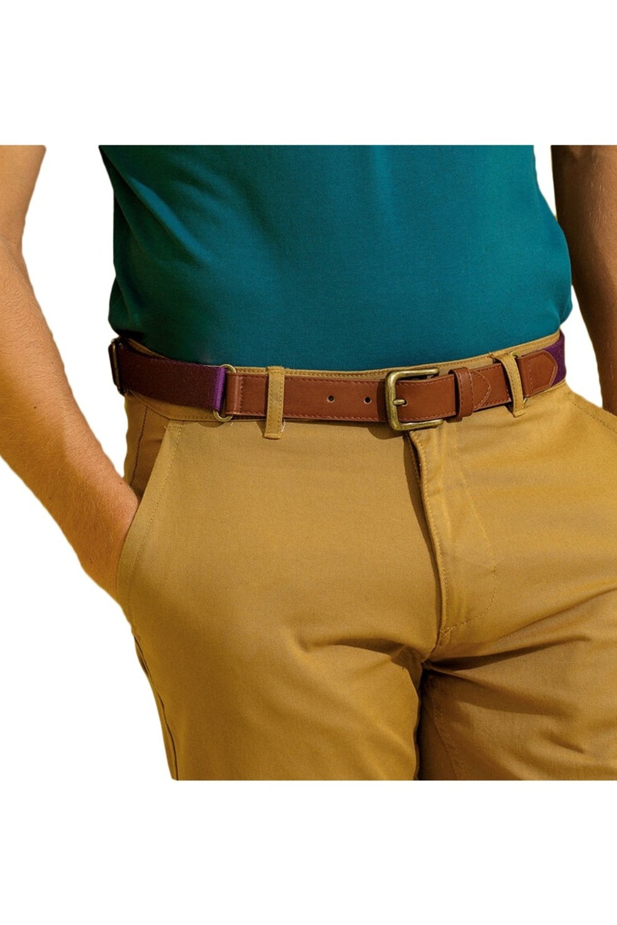 Leather Automatic Buckles, Men Orange Pants Belts