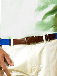 Mens Faux Leather And Canvas Belt - Royal