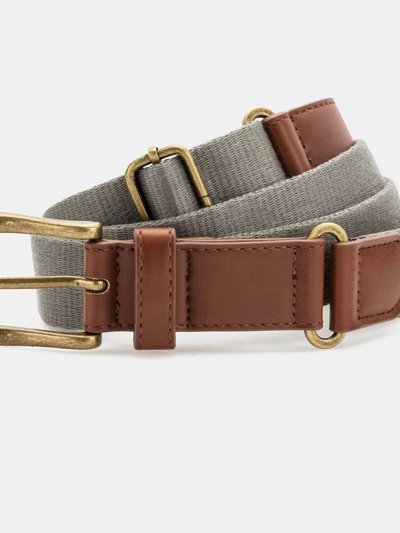 Asquith & Fox Mens Faux Leather And Canvas Belt - Slate product