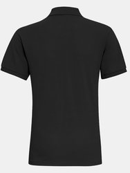 Mens Plain Short Sleeve Polo Shirt - Black Heather
