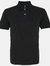 Mens Plain Short Sleeve Polo Shirt - Black Heather - Black Heather