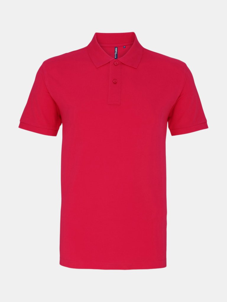 Mens Plain Short Sleeve Polo Shirt - Hot Pink - Hot Pink