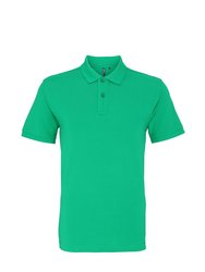 Mens Plain Short Sleeve Polo Shirt - Kelly - Kelly