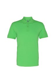 Mens Plain Short Sleeve Polo Shirt - Lime - Lime