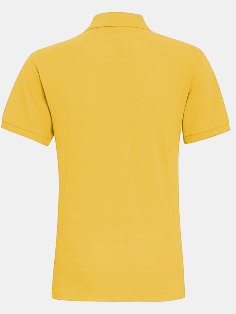 Mens Plain Short Sleeve Polo Shirt - Mustard