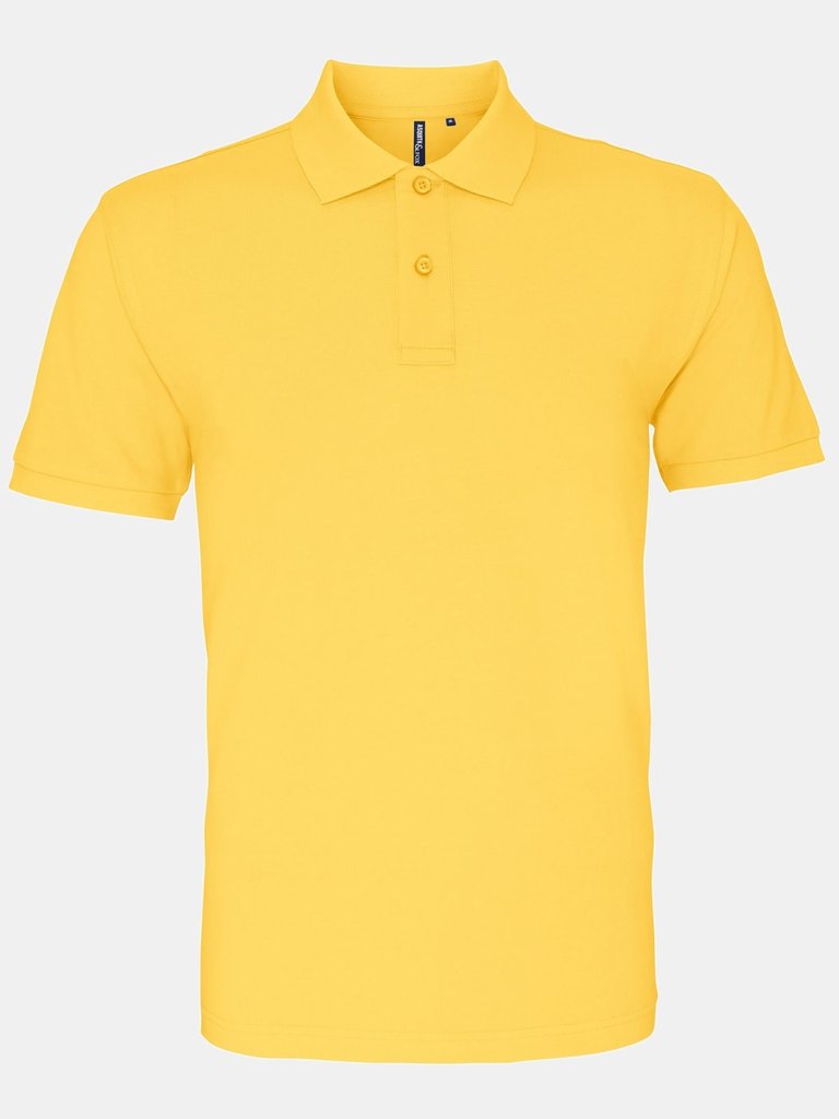 Mens Plain Short Sleeve Polo Shirt - Mustard - Mustard
