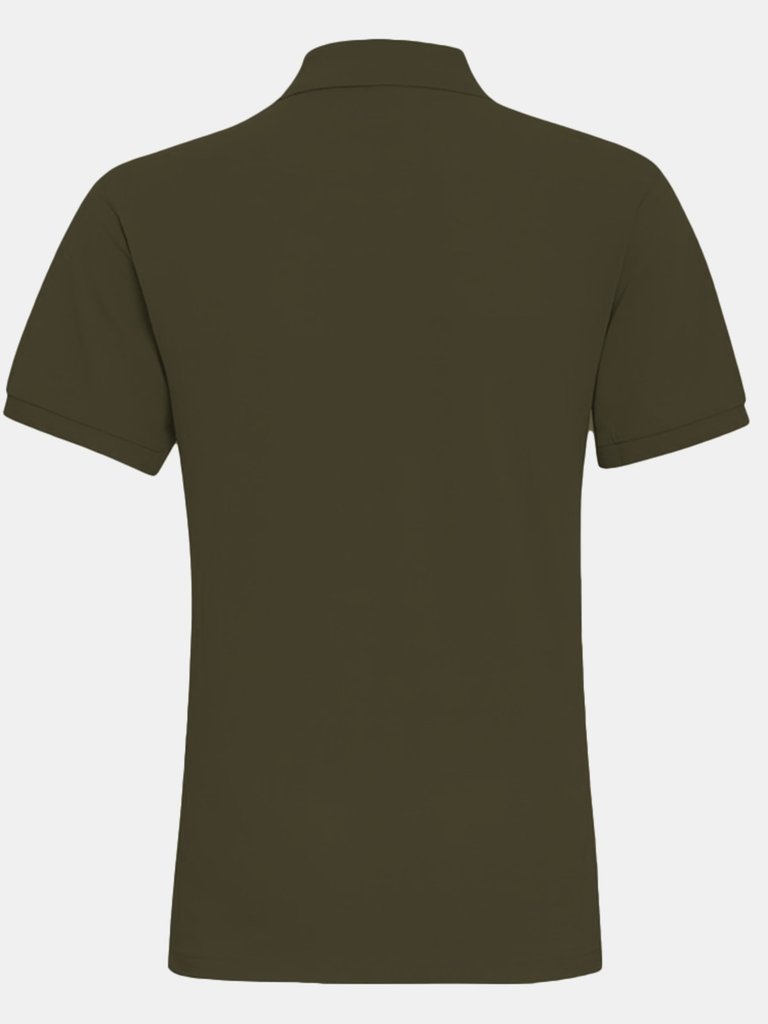 Mens Plain Short Sleeve Polo Shirt - Olive