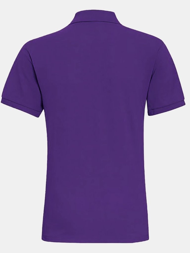 Mens Plain Short Sleeve Polo Shirt - Purple