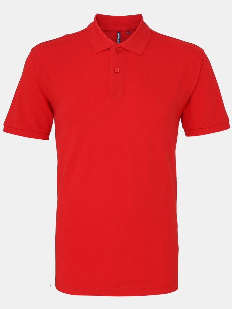 Mens Plain Short Sleeve Polo Shirt - Red - Red