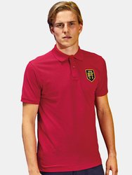 Mens Plain Short Sleeve Polo Shirt - Red