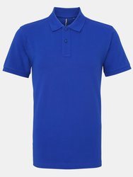 Mens Plain Short Sleeve Polo Shirt - Royal - Royal