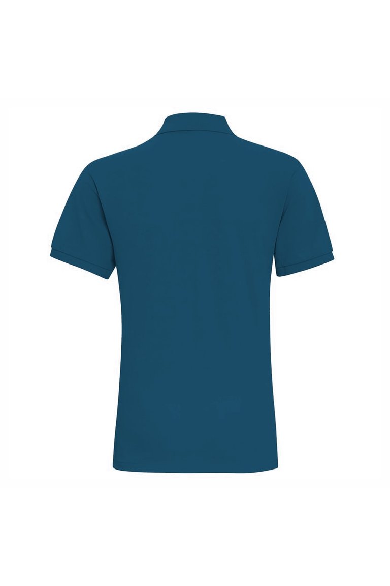 Mens Plain Short Sleeve Polo Shirt - Teal Heather