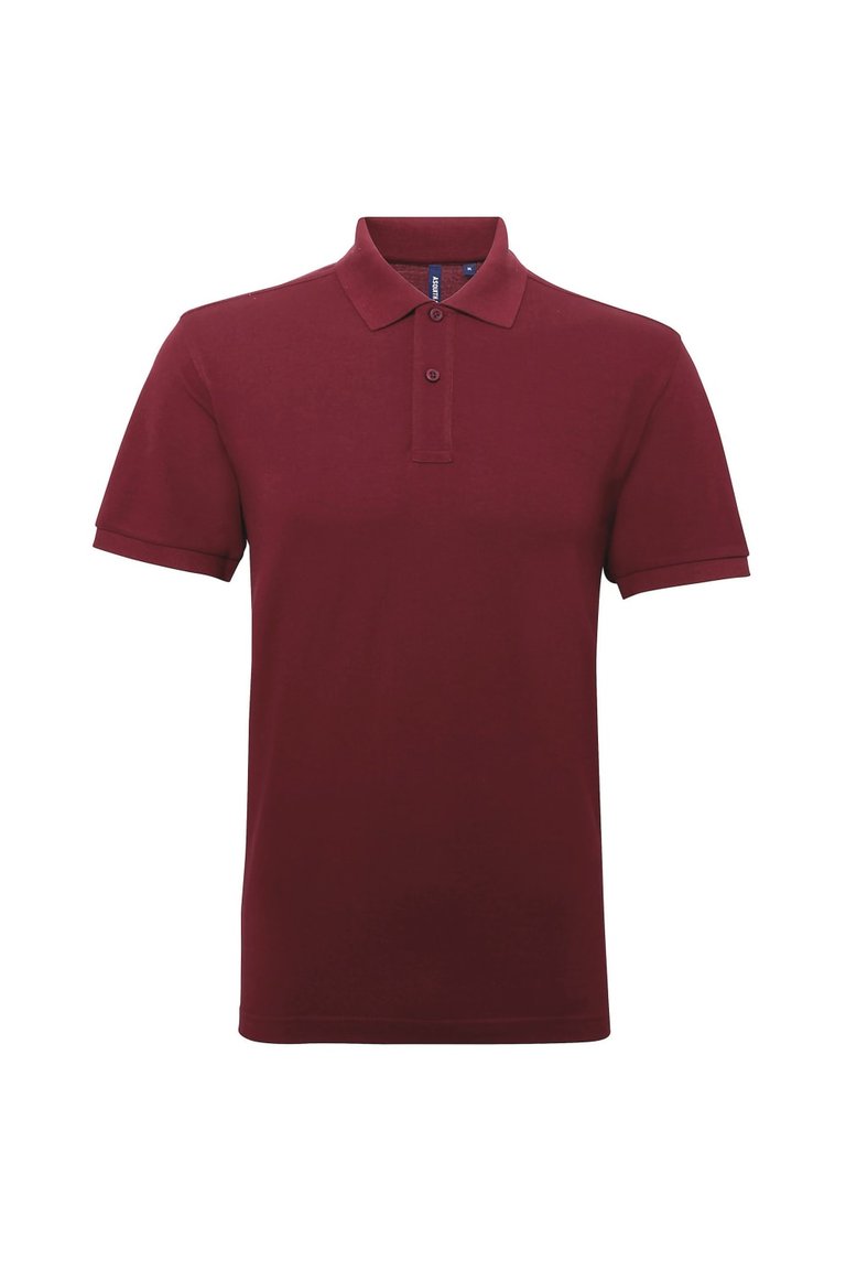 Mens Short Sleeve Performance Blend Polo Shirt (Burgundy) - Burgundy