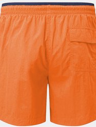 Mens Swim Shorts - Orange/Navy