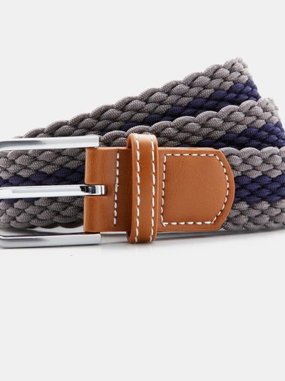 Asquith & Fox Mens Two Color Stripe Braid Stretch Belt - Slate/Navy product