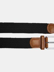 Mens Woven Braid Stretch Belt - Black