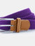 Mens Woven Braid Stretch Belt - Purple - Purple