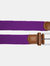 Mens Woven Braid Stretch Belt - Purple