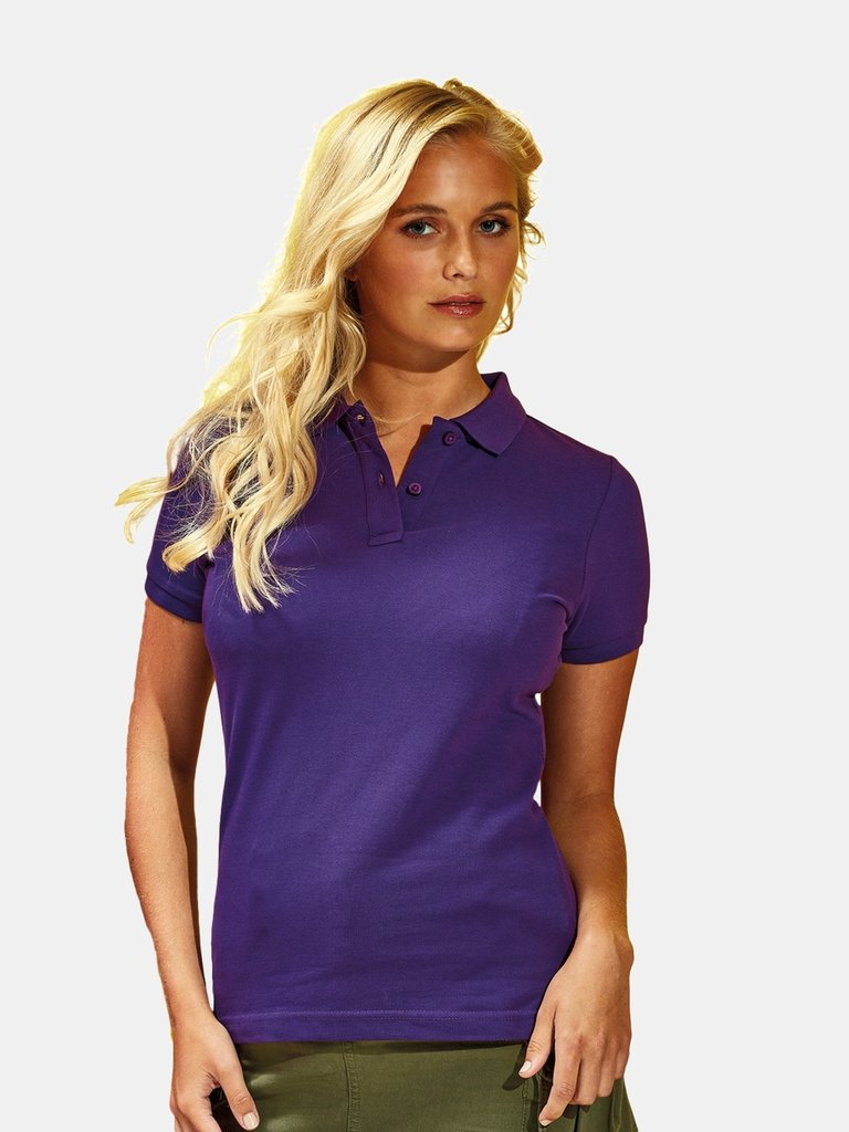 Womens/Ladies Plain Short Sleeve Polo Shirt 