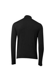 Mens Cotton Blend Zip Sweatshirt - Black