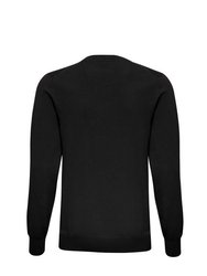 Mens Cotton Rich V-Neck Sweater - Black