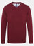 Mens Cotton Rich V-Neck Sweater - Burgundy - Burgundy