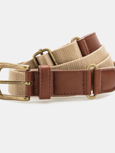 Asquith & Fox Mens Faux Leather And Canvas Belt - Khaki product