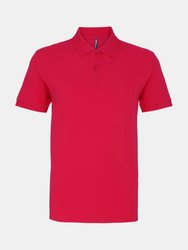 Mens Plain Short Sleeve Polo Shirt - Hot Pink - Hot Pink