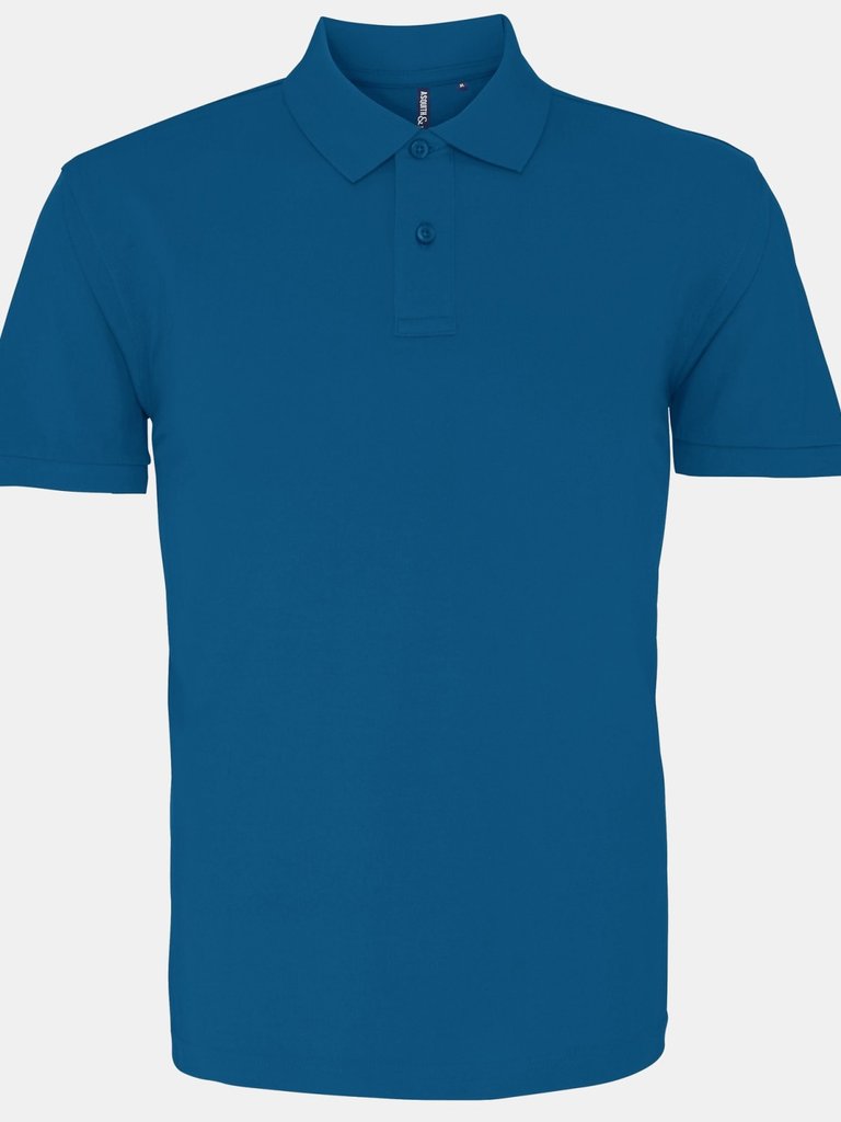 Mens Plain Short Sleeve Polo Shirt - Peacock - Peacock