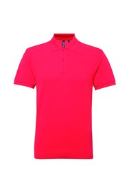 Mens Short Sleeve Performance Blend Polo Shirt - Hot Pink